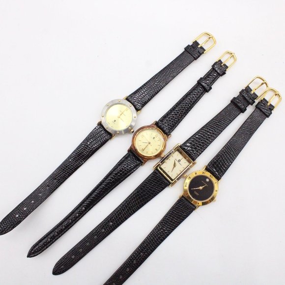 J.B Champion Watch Lot 4 Womens Gold Tone Stainless Steel Classic Leather Band - Picture 2 of 11